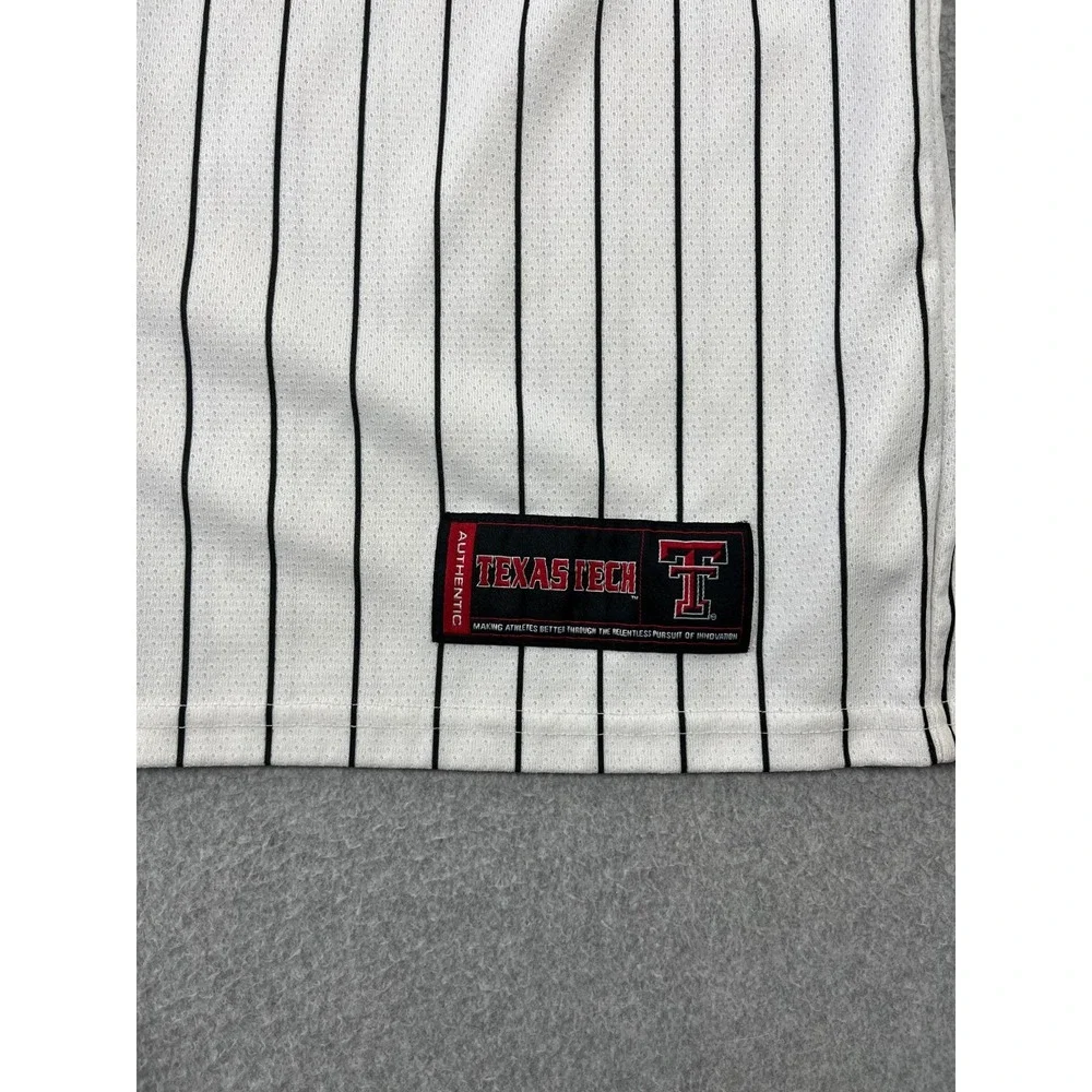 Texas Tech Red Raiders Baseball Jersey Mens XL White Pinstripe Under Armour